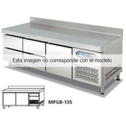 Mesa refrigerada baja 2 cajones
