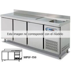 Mesa fría con fregadero 2 puertas MPSF-150